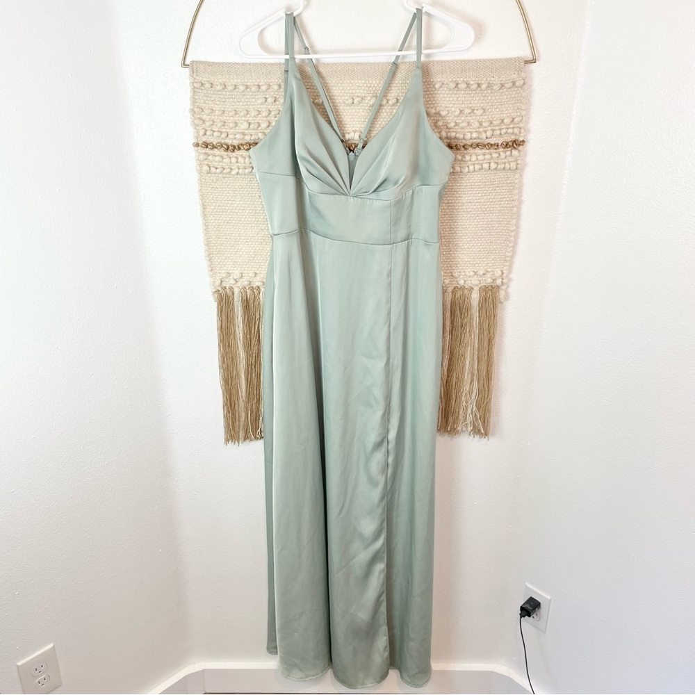 Azazie Soft Mint Green Bridesmaids Gown Size A10